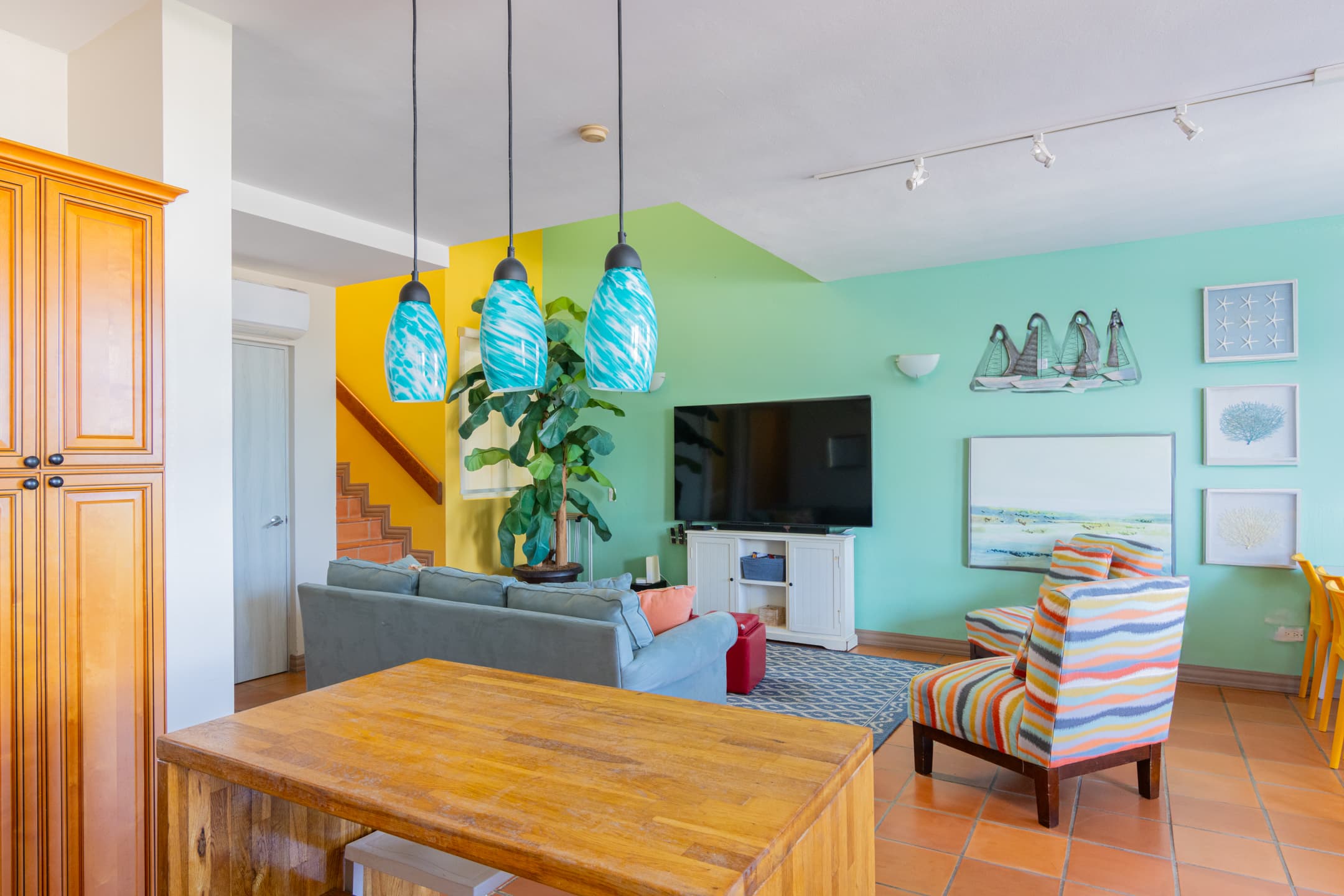 Kitchen to living area